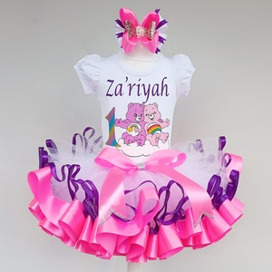 Bears Rainbow Birthday Tutu Outfit: Personalized Bodysuit tutu & Headband
