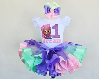 Bubble Guppies Birthday Tutu Outfit: Personalized Baby Girl Set