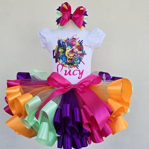 Inside Out 2 birthday party tutu costume, Emotions Baby girl Custom birthday outfit