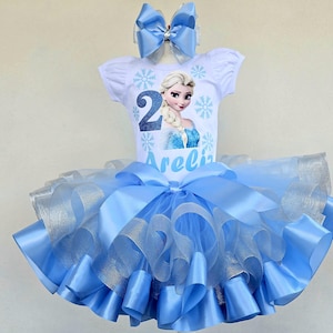 Personalized Elsa Birthday Tutu Outfit: Custom Princess Party Set