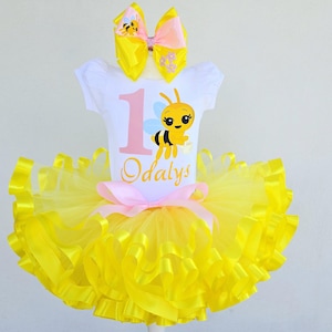 Plim Plim little bee Birthday Tutu outfit, Plim Plim Clown Birthday Tutu Set for baby girl.