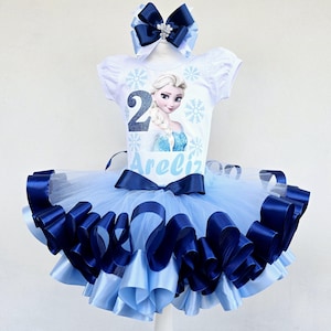 Personalized Elsa Birthday Tutu Outfit: Custom Princess Party Set