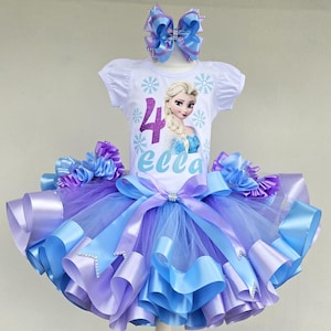 Princess Elsa Birthday Tutu Outfit, Custom Princess Party tutu Set