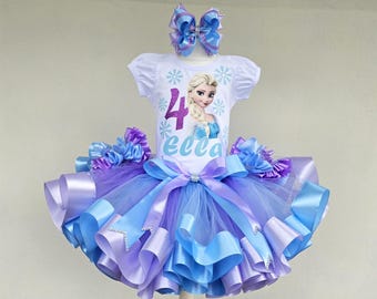 Elsa Birthday Tutu Outfit: Custom Princess Party Set