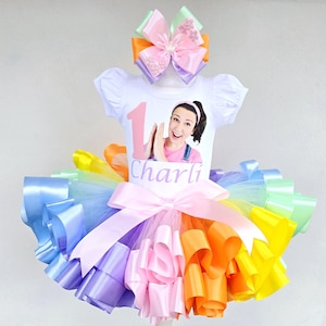 1st Birthday Tutu Outfit: Personalized Bodysuit & Headband Set