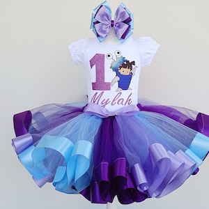 Personalized Monsters Birthday Tutu Outfit: Baby Girl Party Set