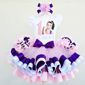 Baby Girl 1st Birthday Tutu Outfit: Blue Dog Party Set