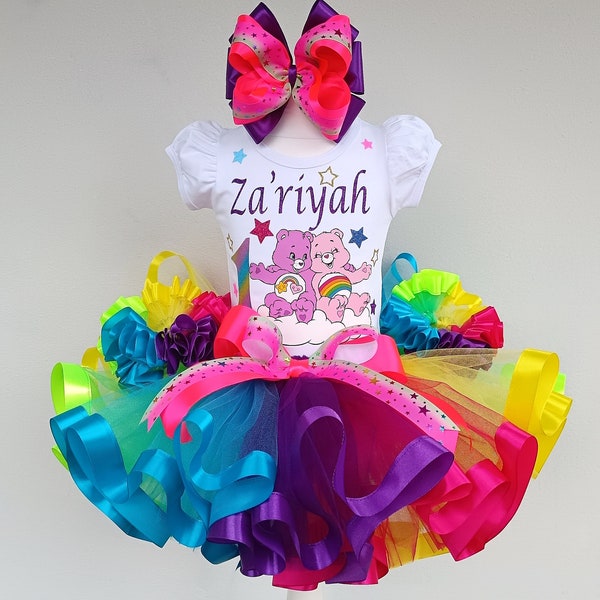 Bears Rainbow Birthday Personalized tutu costume, cute dears birthday outfit