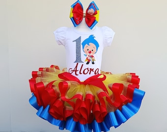 Clown Birthday Tutu Outfit: Personalized Baby Girl Set