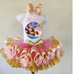 Moana 2nd Birthday Tutu Outfit: Personalized Hawaiian Princess Set