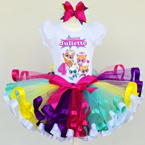 Super Kitties Birthday tutu outfit, Super Kitties party tutu set.