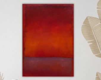 Mark Rothko Red Abstract Canvas Art, Modern Wall Decor, Contemporary Painting, Minimalist Artwork