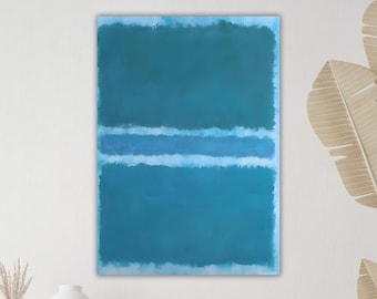 Blue Divided by Blue Mark Rothko Canvas, Abstract Canvas Art, Modern Wall Decor, Contemporary Art, Blue Wall Art