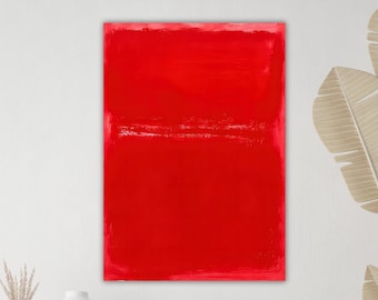 Red Abstract Canvas Artwork by Mark Rothko, Contemporary Wall Decor, Large Canvas Print, Minimalist Art