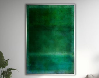 Mark Rothko Green Abstract Canvas Wall Art, Decoración moderna del hogar, Pintura minimalista, Grandes obras de arte