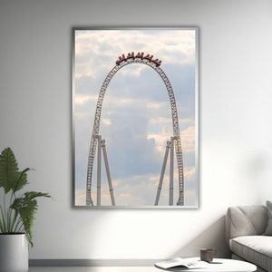 Lienzo de montaña rusa de Thorpe Park, emocionante arte de pared del parque temático, cartel de adicto a la adrenalina, regalo para los amantes de la montaña rusa