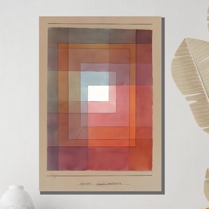 Geometric Gradient Art, Abstract Squares Canvas, Mid-Century Modern Design, Colorful Minimalist Wall Art, Ready To Hang