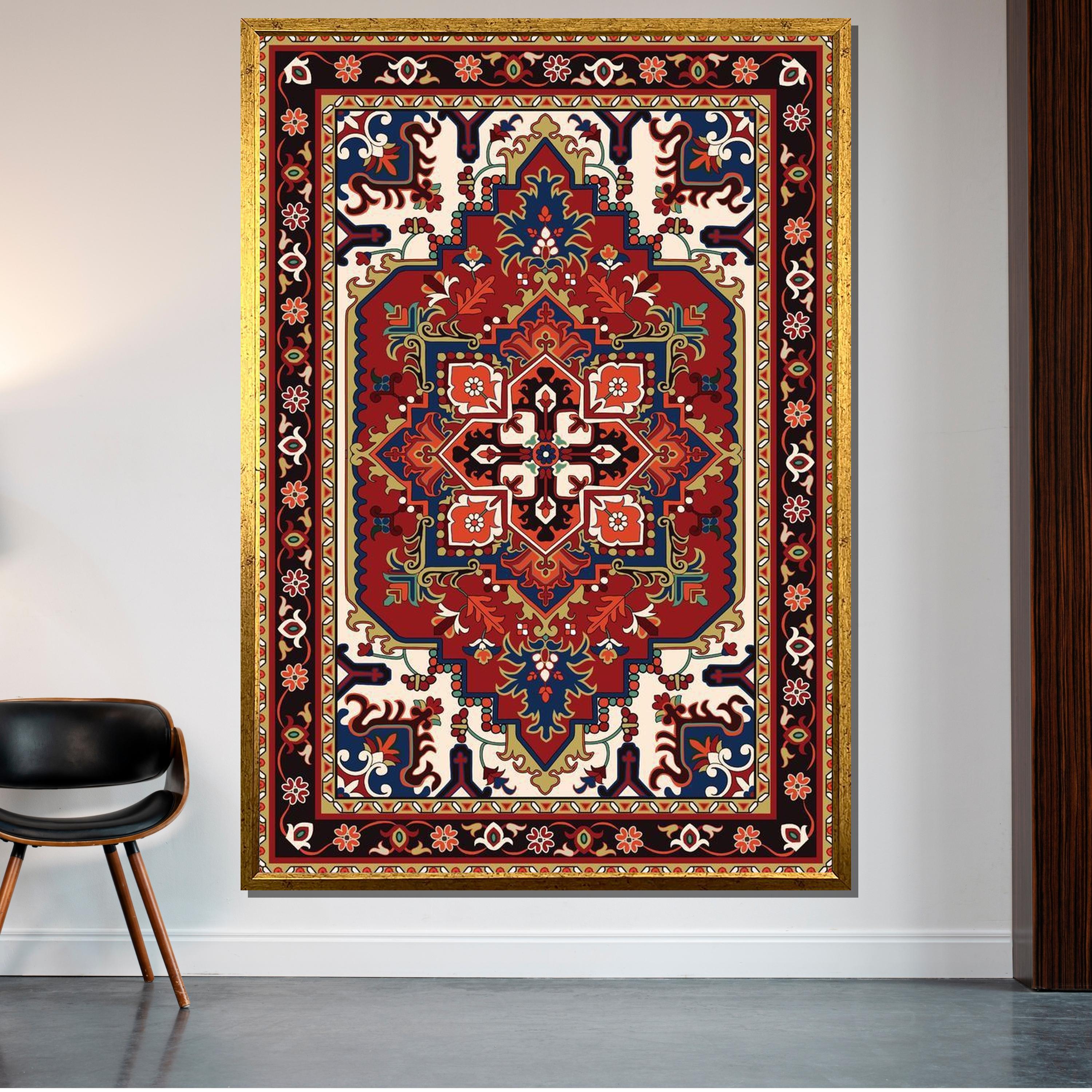 Traditional Persian Style Rug Print, Oriental Carpet Wall Art
