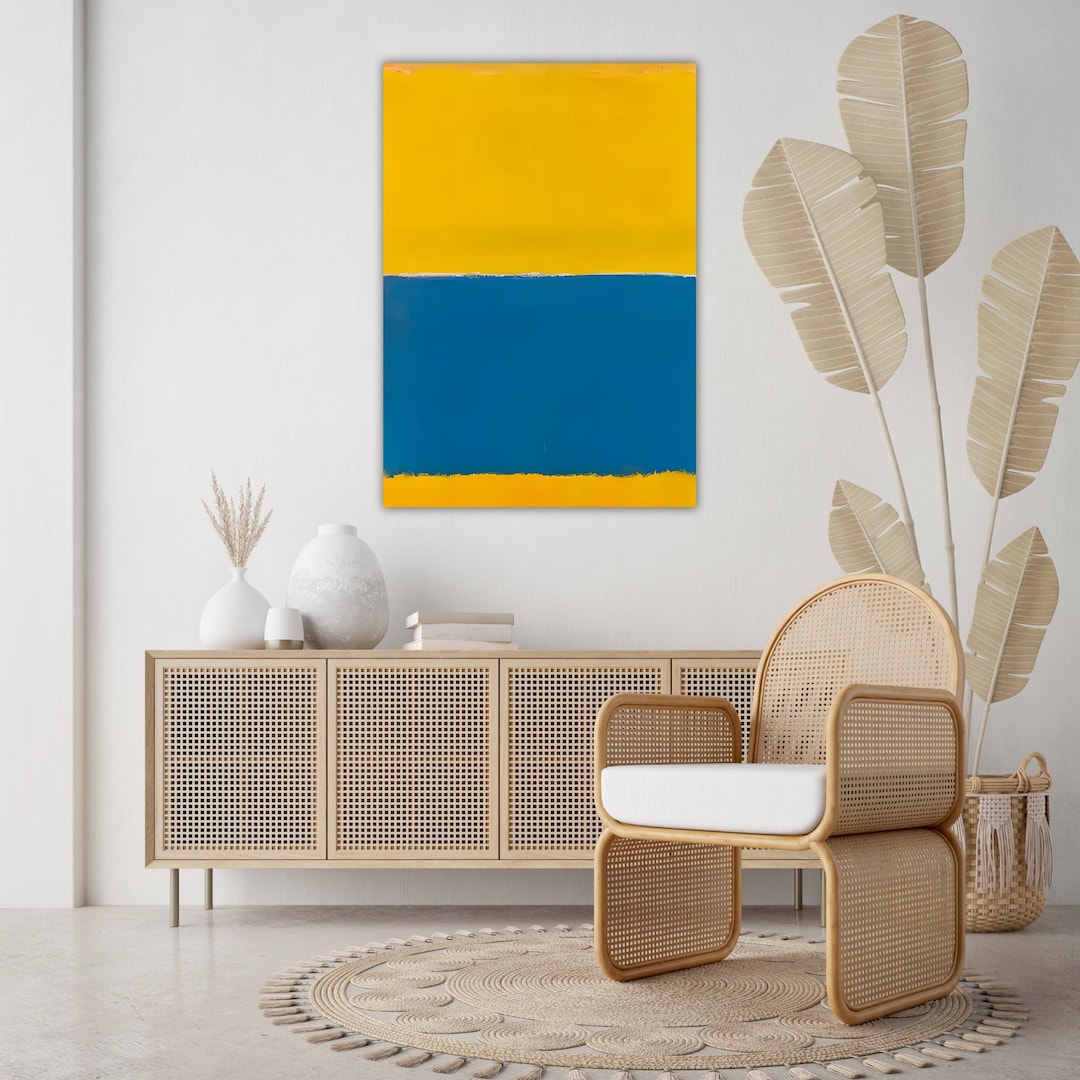 Yellow and Blue Mark Rothko Canvas Wall Art, Modern Abstract Painting ...