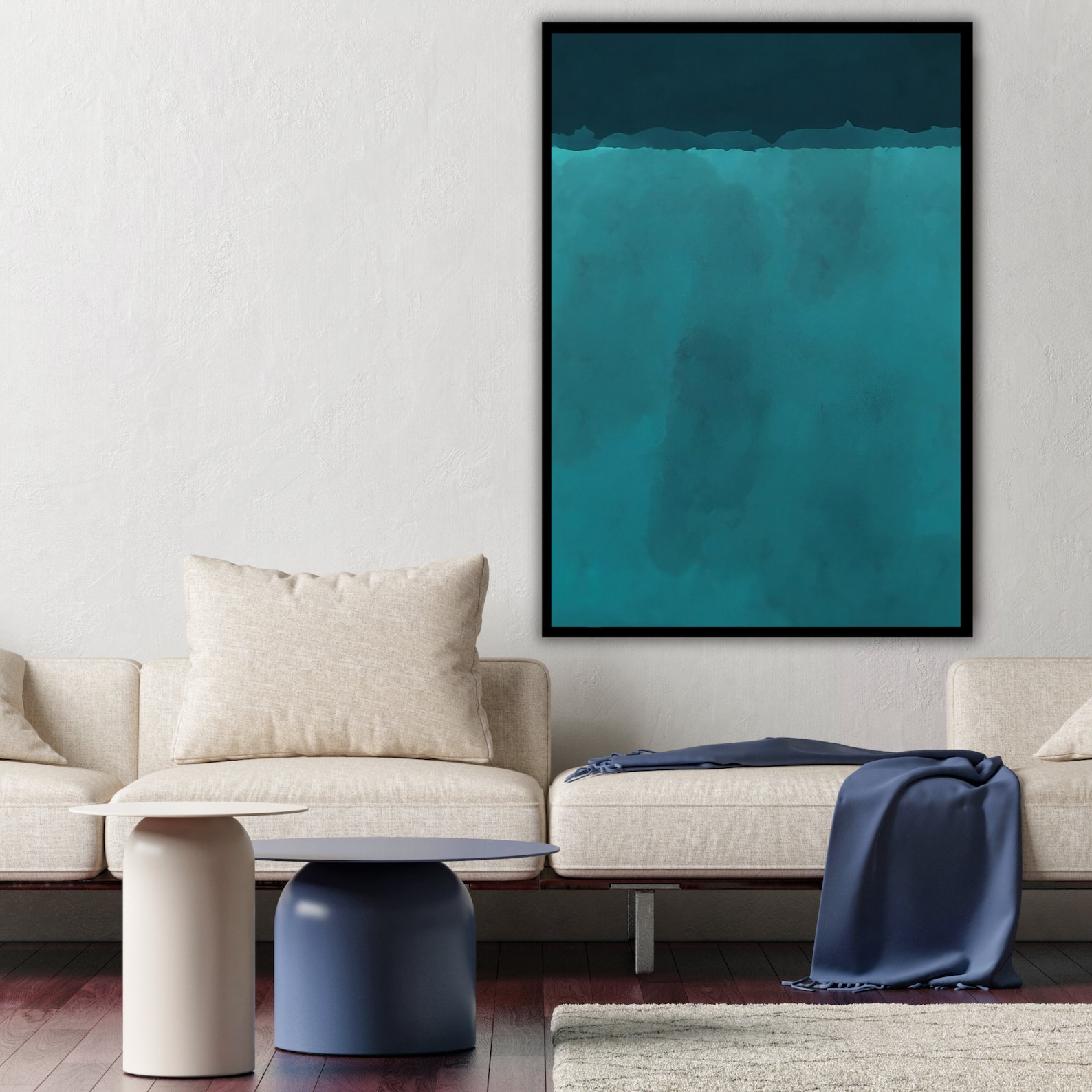 Mark Rothko Deep Ocean Canvas Print, Abstract Wall Art, Blue Artwork ...