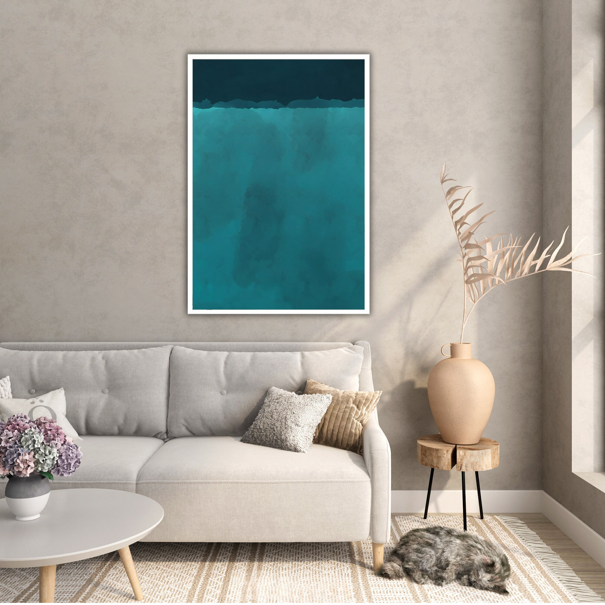 Mark Rothko Deep Ocean Canvas Print, Abstract Wall Art, Blue Artwork ...