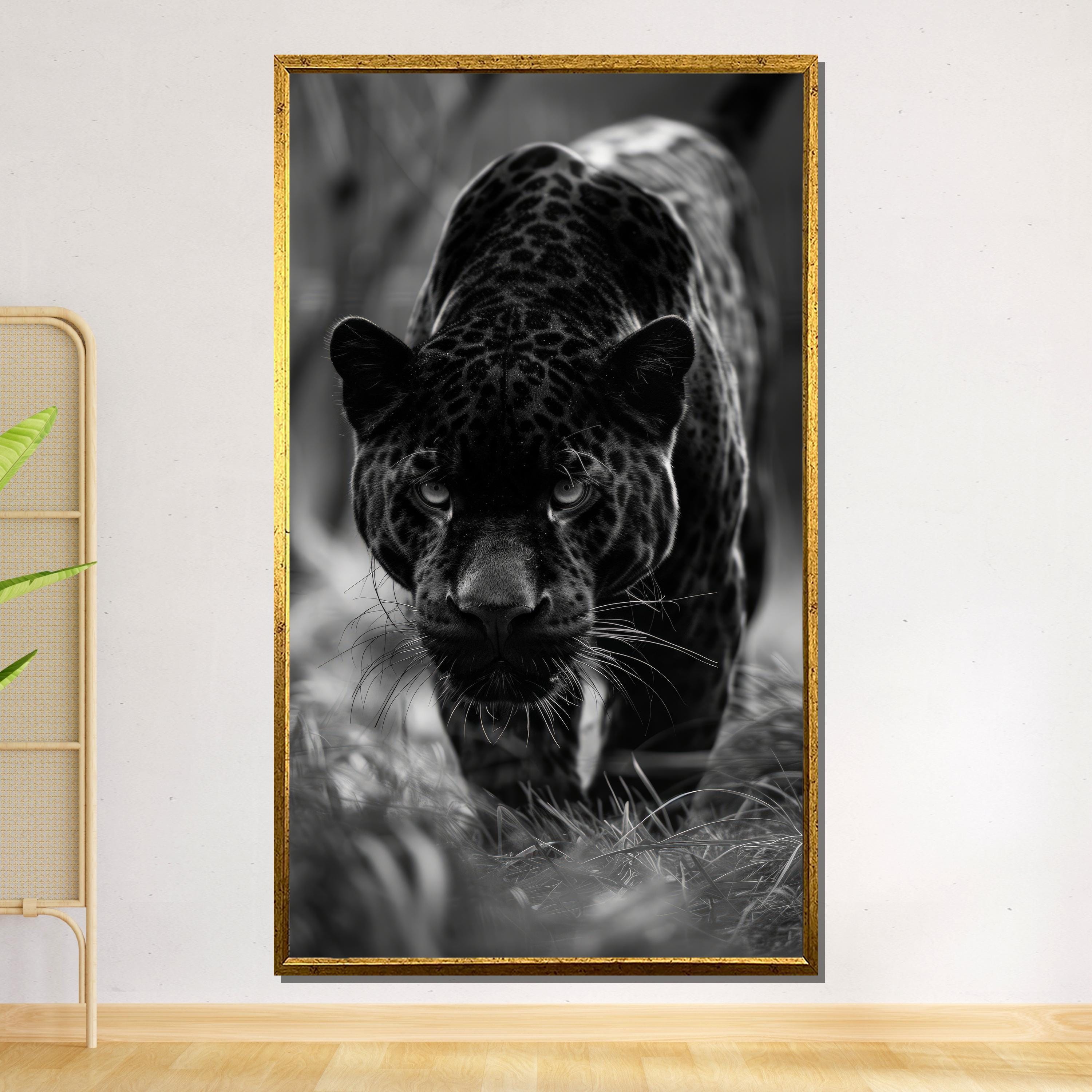 Black Panther Canvas, Leopard Art Print, Wild Animal Wall Art