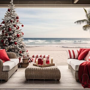 4K Zoom Christmas Virtual Background, Beach Backdrop for Zoom, Backdrop ...