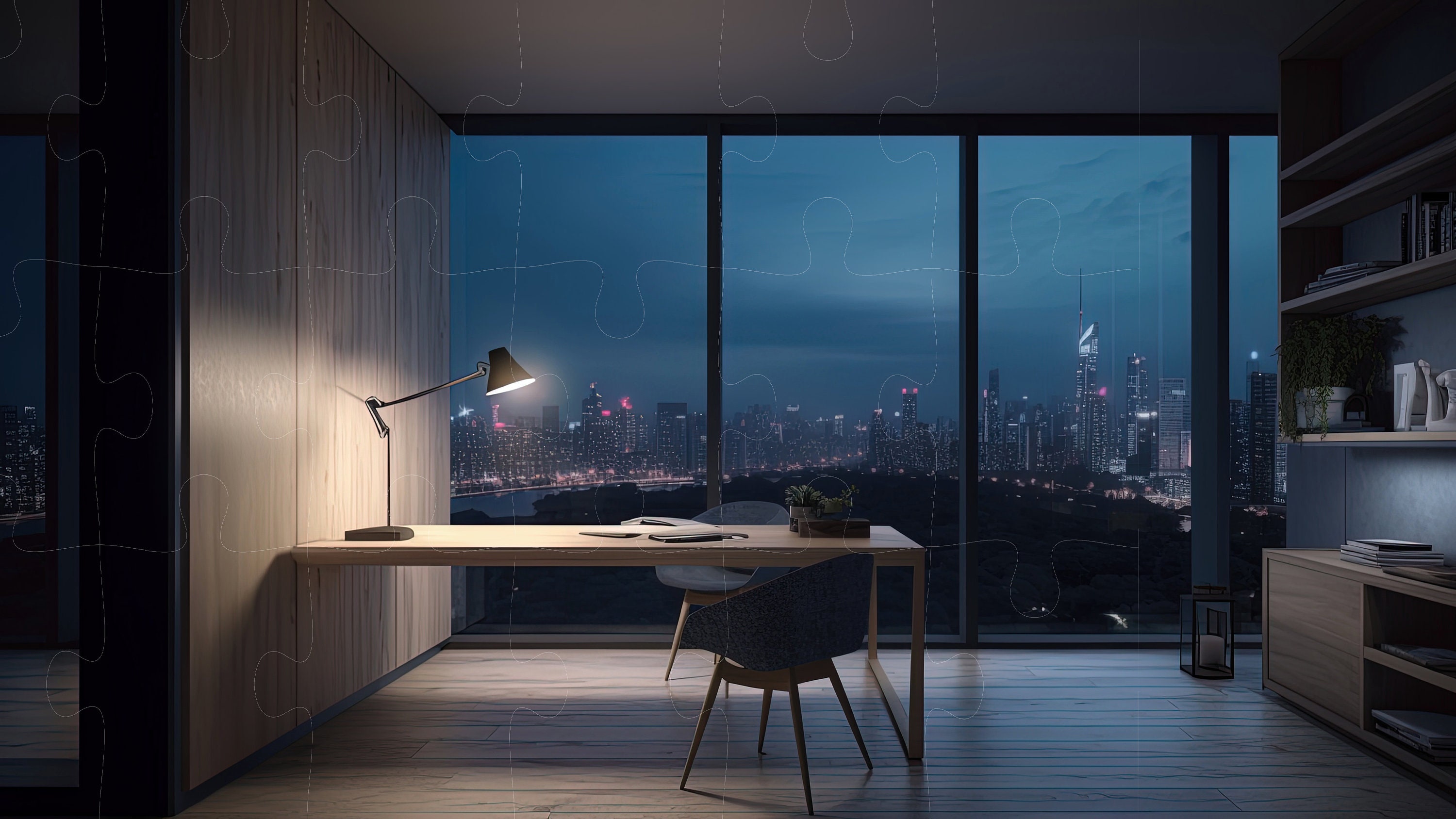 Virtual Home Office Background for Presentations and Work From Home