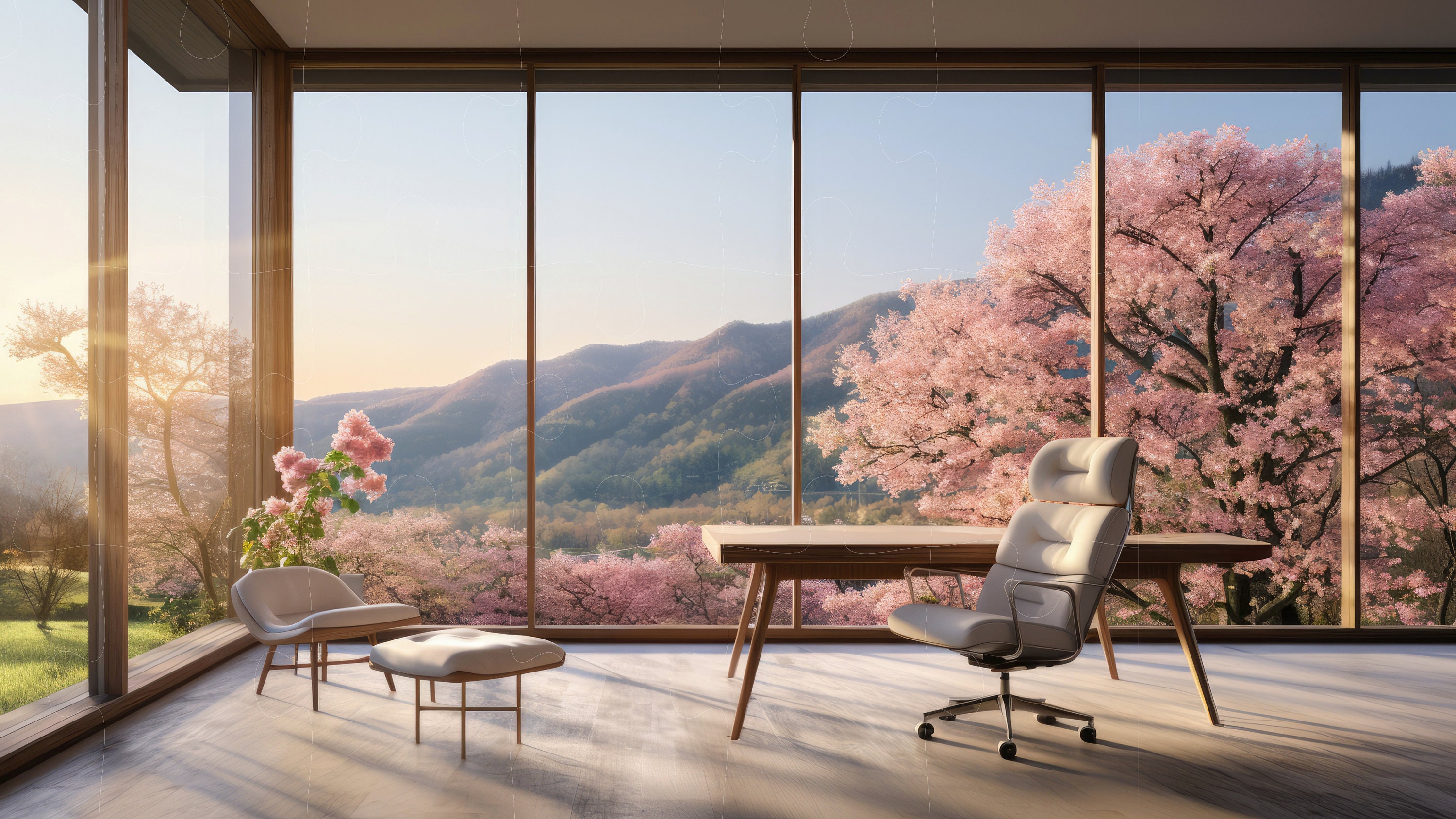 Virtual Home Office Background for Presentations and Work From Home