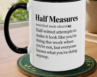 Taza personalizada con la definición de "Medidas a Medias" de los 12 Pasos con nombre / Taza divertida de recuperación / Regalo personalizado de AA o NA / Taza de café humorística para la sobriedad