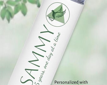 Vaso personalizado para celebrar el aniversario de sobriedad / Nombre personalizado, año de sobriedad, años en el programa / Copa de aniversario de los 12 pasos / Un día a la vez