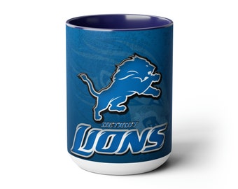 Detroit Lions Two-Tone Coffee Mugs, 15oz