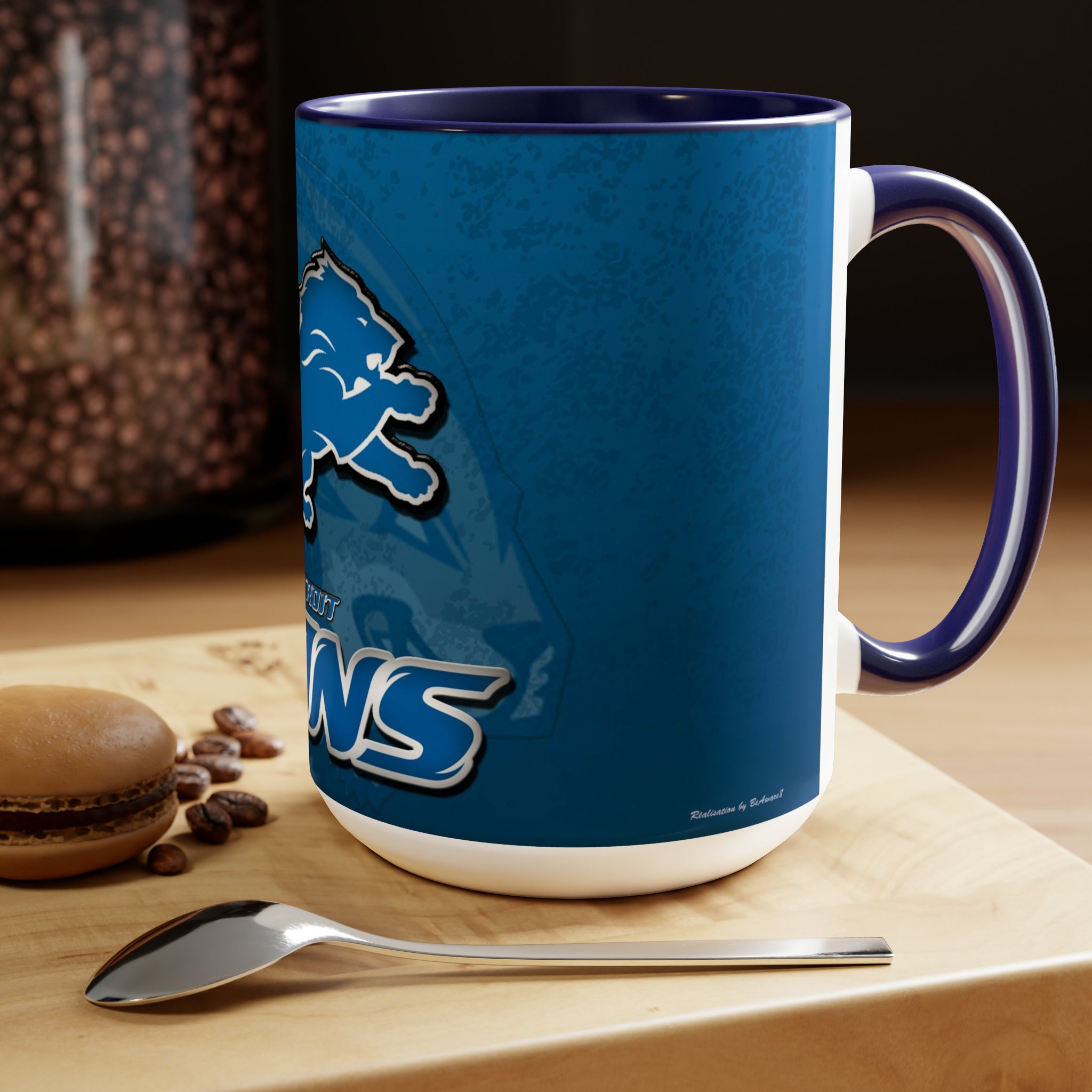 Detroit Lions Two-tone Coffee Mugs, 15oz - Etsy