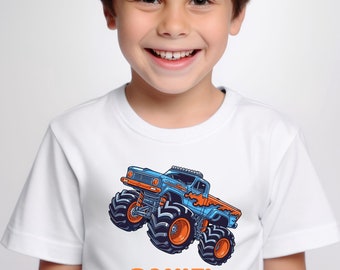 Personalized Monster Truck Shirt | Custom Name Birthday Shirt for Kids or Adults | Party Tees, Sweatshirts & Hoodies | Monster Jam Theme