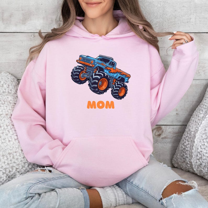Personalized Monster Truck birthday party shirt for boys and girls.