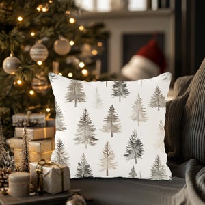 Almofada decorativa rústica para árvore | Decoração minimalista de cabana de férias para casa no lago, varanda, pátio ou presente | Design de árvore simples | Natal