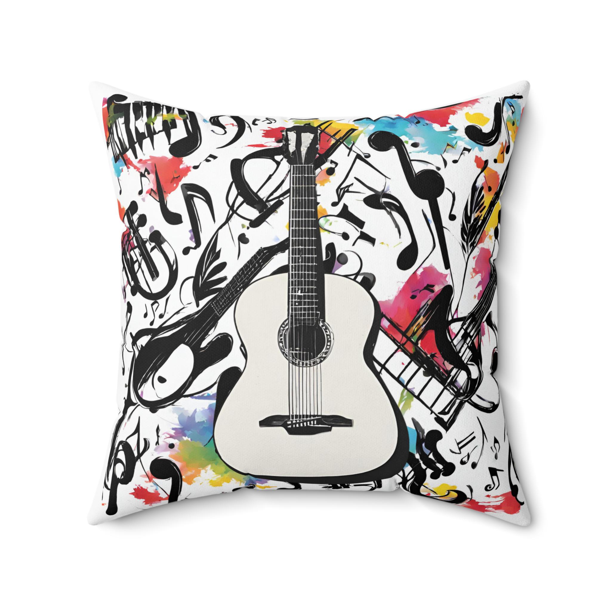 Cojín decorativo con forma de guitarra acústica: diseño llamativo