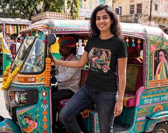 パーソナライズされたデシ・トゥクトゥク・リキシャTシャツ、南アジア・インドシャツ