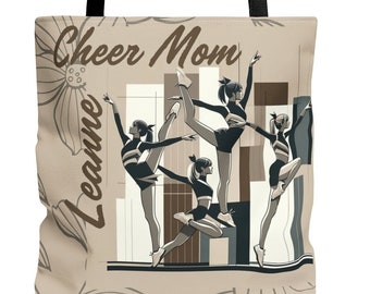 Personalized! cheer mom tote, bag, cheerleading, cheer, cheerleading competition, neutral chic trendy tote for mom