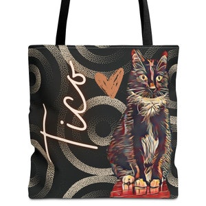 Personalized! Custom pet tote - insert pet! Popart, rustic sketch - Customized tote; gift for her, dog mom, cat mom, bird mom, hamster