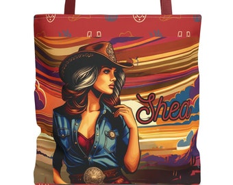 ¡Personalizado! bolso de mano, bolsa, regalos de vaquera, temática western, regalos para propuestas de despedida de soltera, sombreros de vaquera, bolso de recados único para esposa, novia, para ella