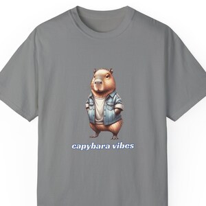 Personalized text! Comfort colors - Unisex, capybara tee, capybara lover, rodent lover, capybara vibes, unique tee for him & her