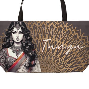 Customize! Desi gifts, Indian, South Asian, Bollywood, Sari, Bindi, Mehndi lover, totes for her, Desi totes, bags, gift for wife girlfriend
