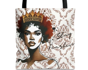 Borsa tote personalizzata con affermazioni positive, femminista, nera, melanina, afroamericana, borsa per commissioni, regali personalizzati, regali Kwanza, regali per insegnanti