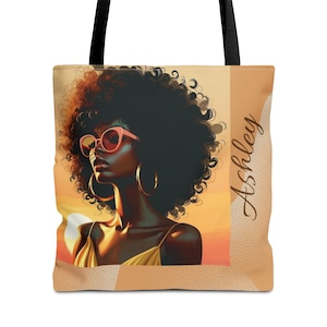 Personalized! Melanated gift, African American, black woman, gorgeous black women, gift for friend, colorful bag