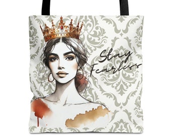 Benutzerdefinierte positive Affirmation Tote feministische Latein Spanisch Mexikanisch Totes Einkaufstasche personalisierte Geschenke Latein AF Power Einkaufstasche für sie