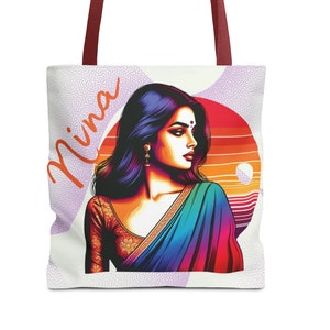Personalized! tote, bollywood vibrant  design, gift for her, bridesmaid proposal, sangeet gift, mehndi gift, Indian, South Asian gift