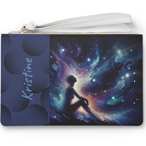 Personalizzato! Mini pochette vegana, Star gazer, amante dell'astronomia, amante delle stelle, cosmo, universo, cosmologia, regalo per lei, astrologia per la festa della mamma
