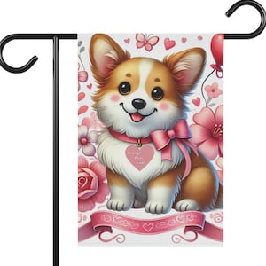 Custom Garden & House Banner Cardigan Pembroke Corgi dog cute mama Valentines Flag yard art banner decor home decor garden sign double sided