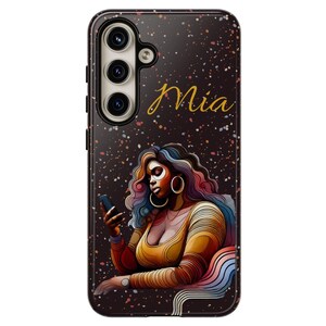 Anpassen Tough Case - iPhone 16 Pro Max Schöne schwarze Frau African American Afro diverse kurvige melanisierte Handy Fall Schutz hübsch